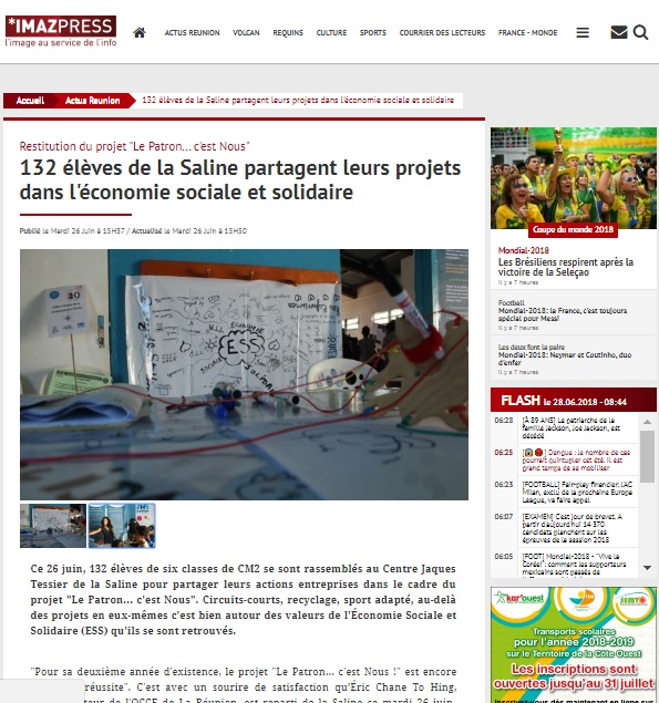 132 élèves de La Saline partagent leurs projets dans l'Economie Sociale et Solidaire
