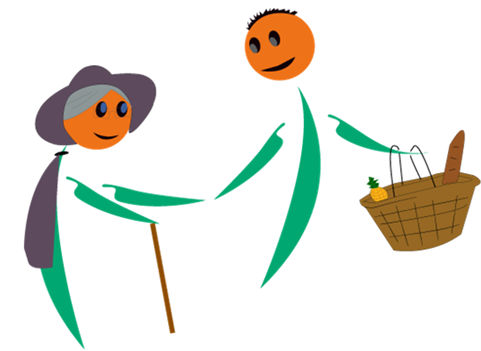 Illustration représentant deux personnages, un plus âgé et l'autre plus jeune, sous forme de fleurs. Le plus jeune aidant le plus âgé à avancer | Source : CRESS de La Réunion - www.cress-reunion.com