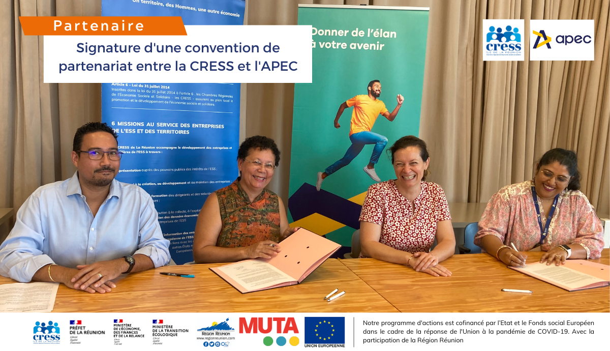 Signature d'une convention entre l'APEC et la CRESS de La Réunion | Source : CRESS de La Réunion - www.cress-reunion.com