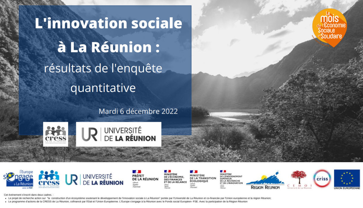 L’innovation sociale à La Réunion : résultat de l’enquête quantitative | Source : CRESS de La Réunion - www.cress-reunion.com