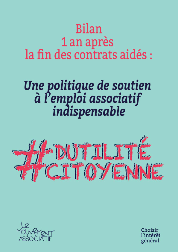 Bilan 1 an après la fin des contrats aidés : Une politique de soutien à l’emploi associatif indispensable