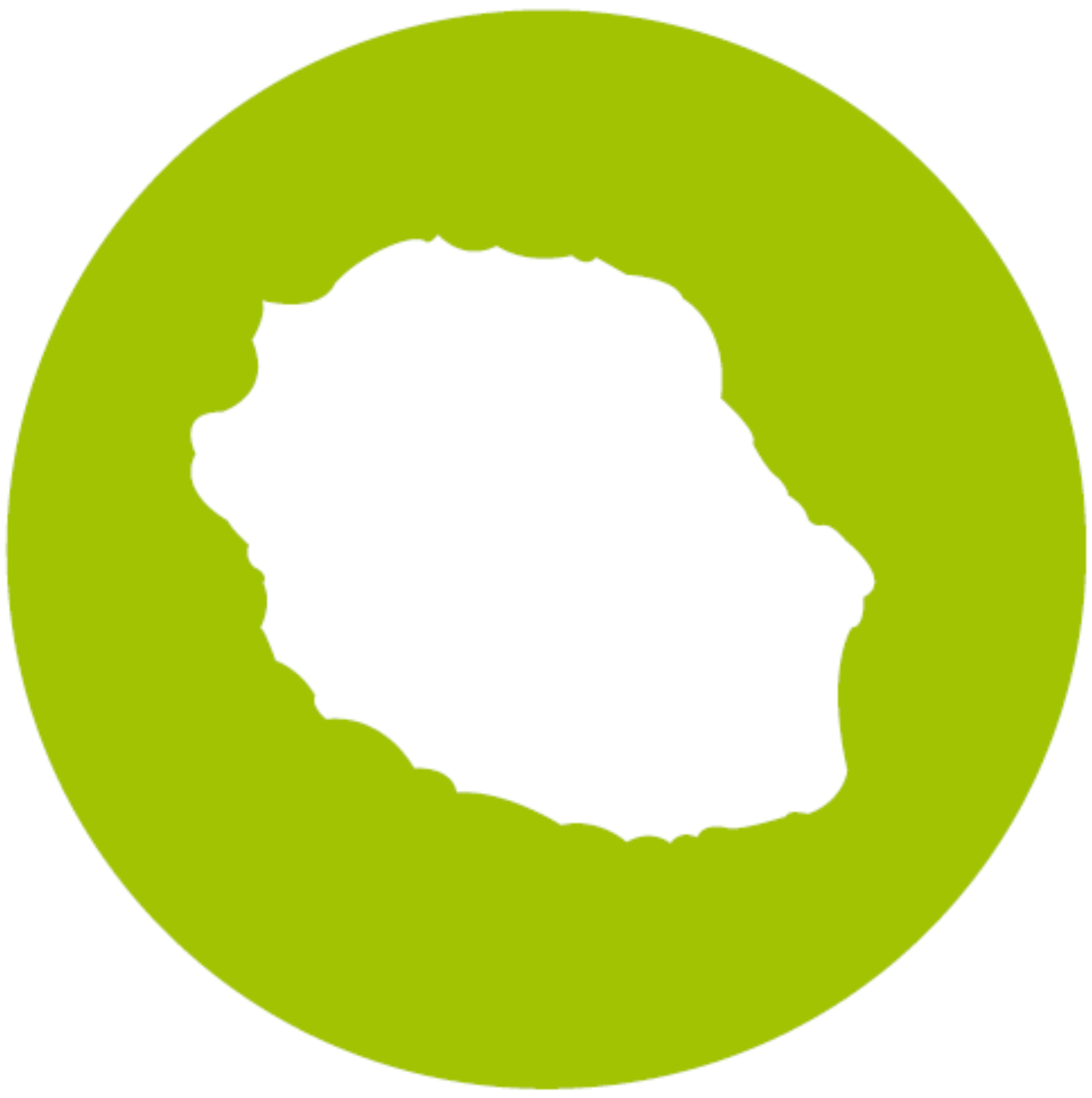 Pictogramme Ile de La Réunion sur fond vert